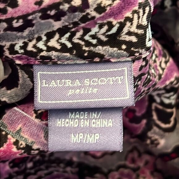 Laura Scott Petite Button-Down Top | 3/4 Sleeve | Size Medium P - Picture 6 of 7